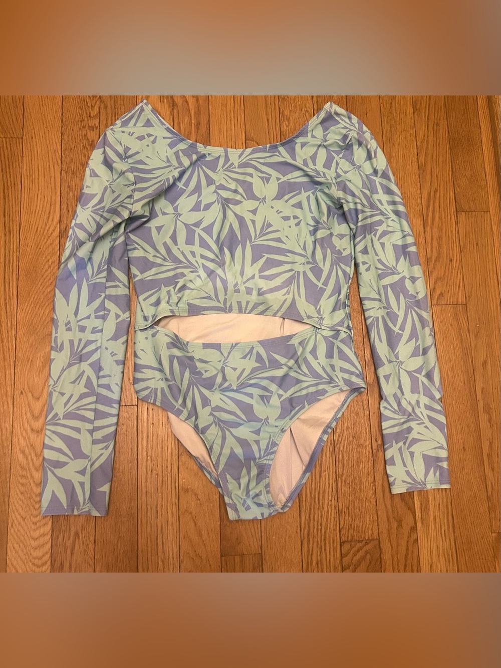 Girls Old Navy Tropical Leaves Cut Out One Piece Bathing Suit Size XXL (18)